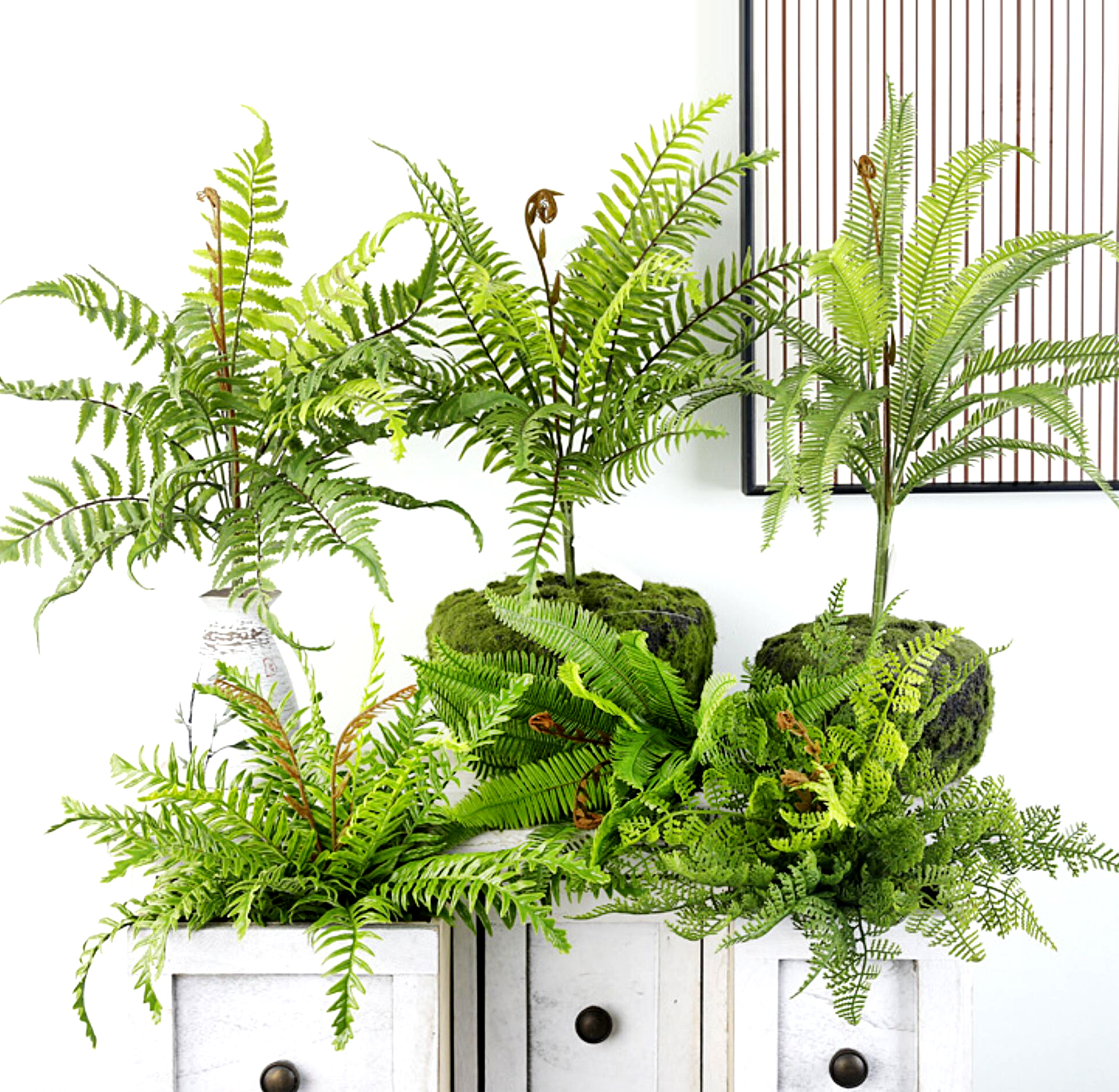 Home Office Word - 48cm（19in）Artificial fern leaves Persian grass plant