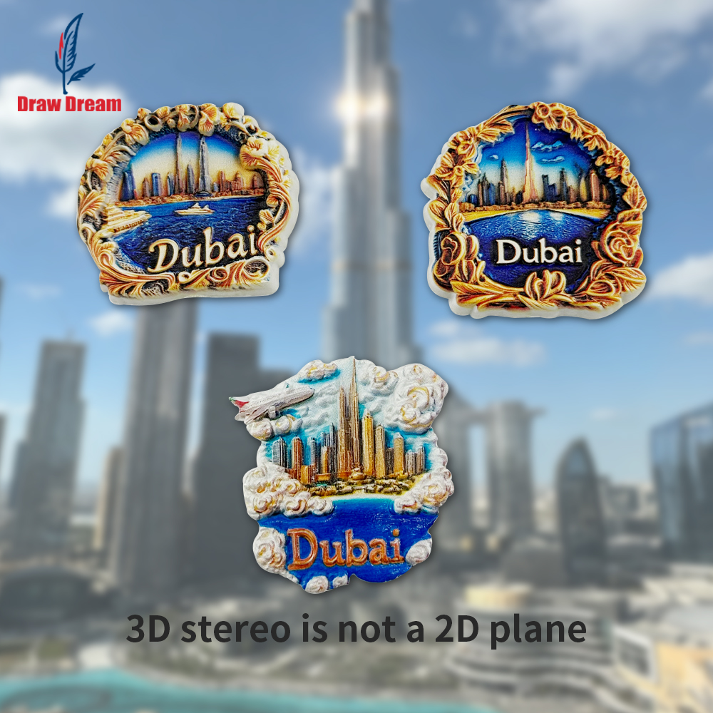 Home Office Dubai - 1Pc Dubai Creative 3D Refrigerator Magnet