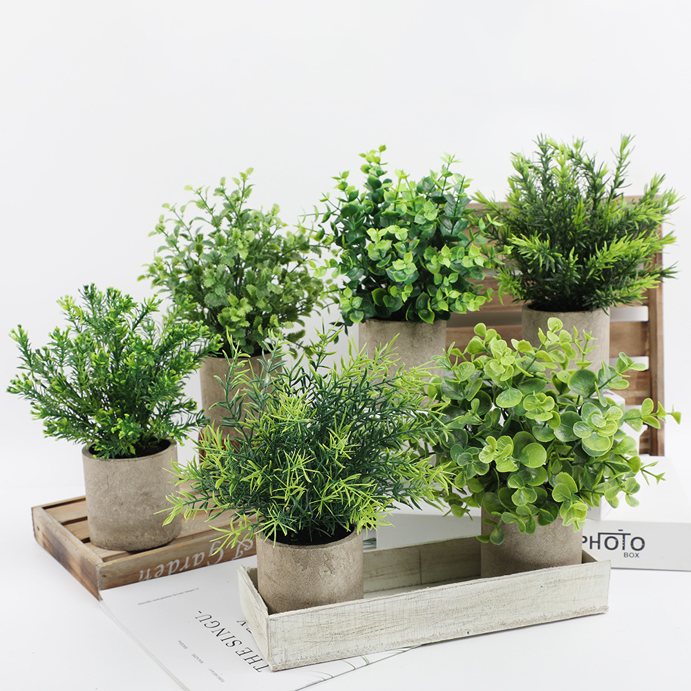 Home Office Word - Artificial Plant Potted Eucalyptus Plant Small