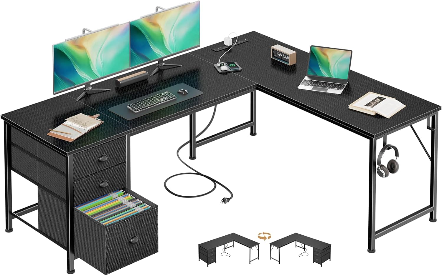 Home Office L Shaped Desk - 63