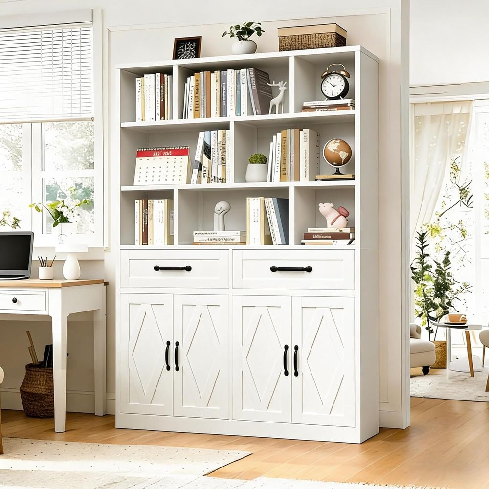 Sturdy Metal Tall Bookcase wit - Home Office Or recensie en prijs