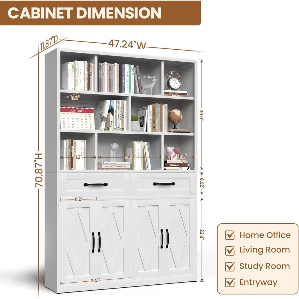 Sturdy Metal Tall Bookcase wit - Home Office Or recensie en prijs