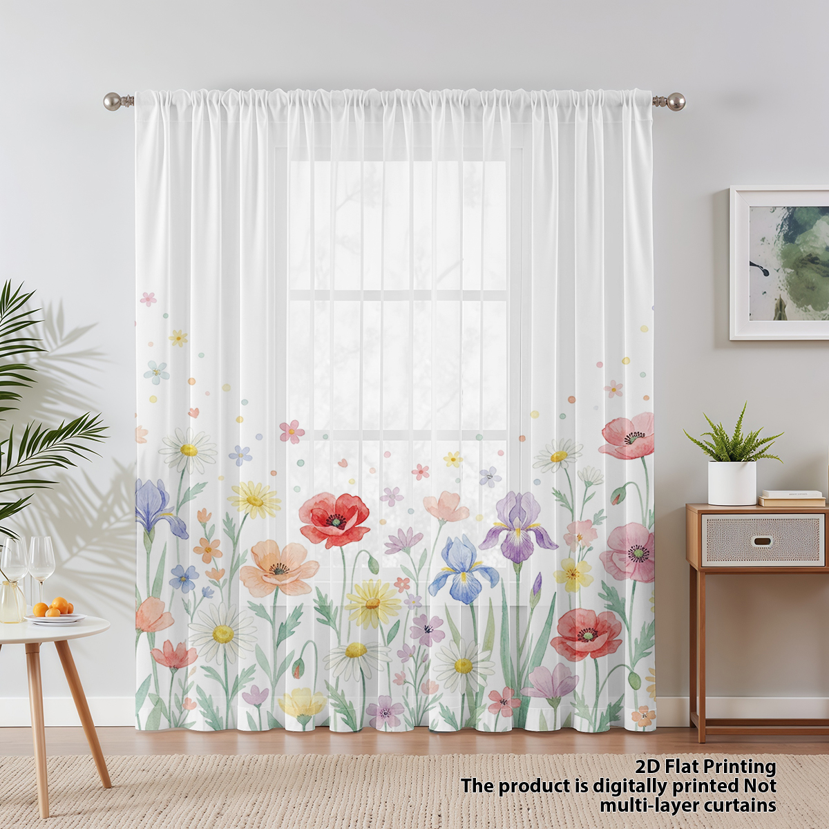 Floral Privacy Sheer Curtain,G - Home Office With Plants recensie en prijs