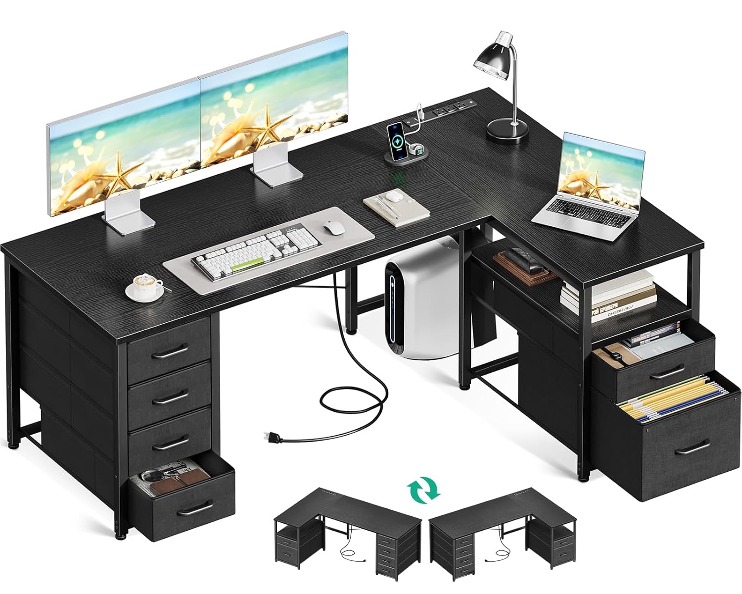 L Shaped Computer Desk 55 Inch - Home Office L Shaped Desk recensie en prijs