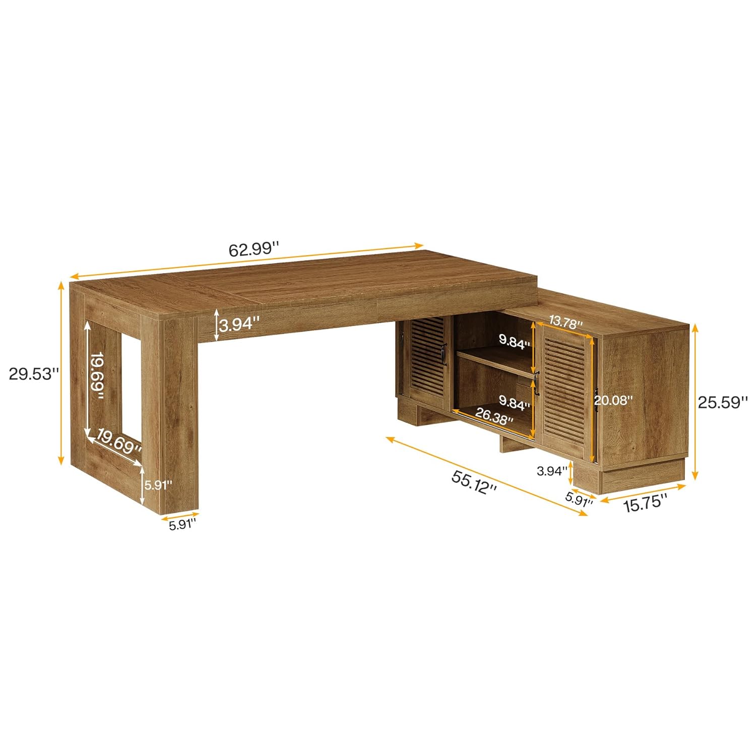 L Shaped Desk Storage 2Tier Sh - Home Office L Shaped Desk recensie en prijs