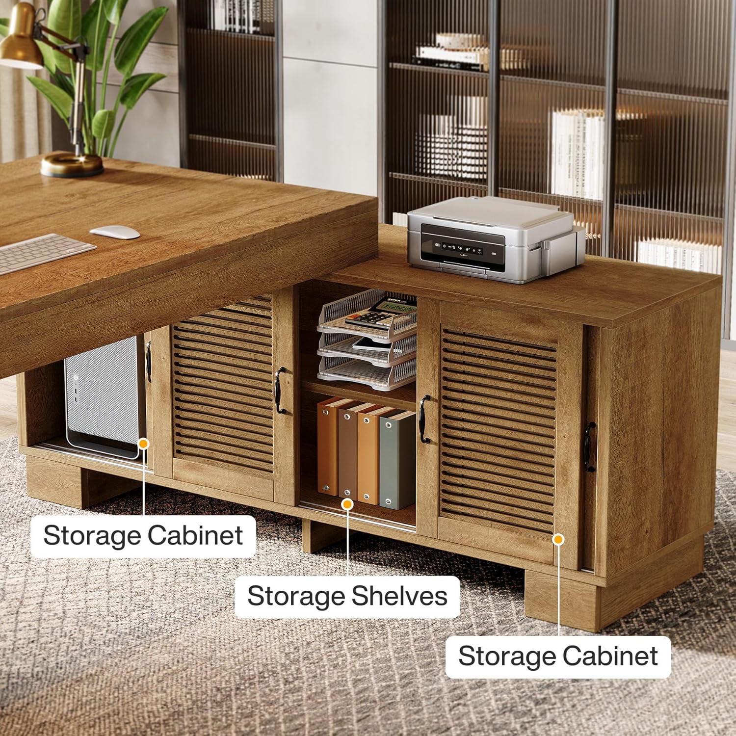 L Shaped Desk Storage 2Tier Sh - Home Office L Shaped Desk recensie en prijs