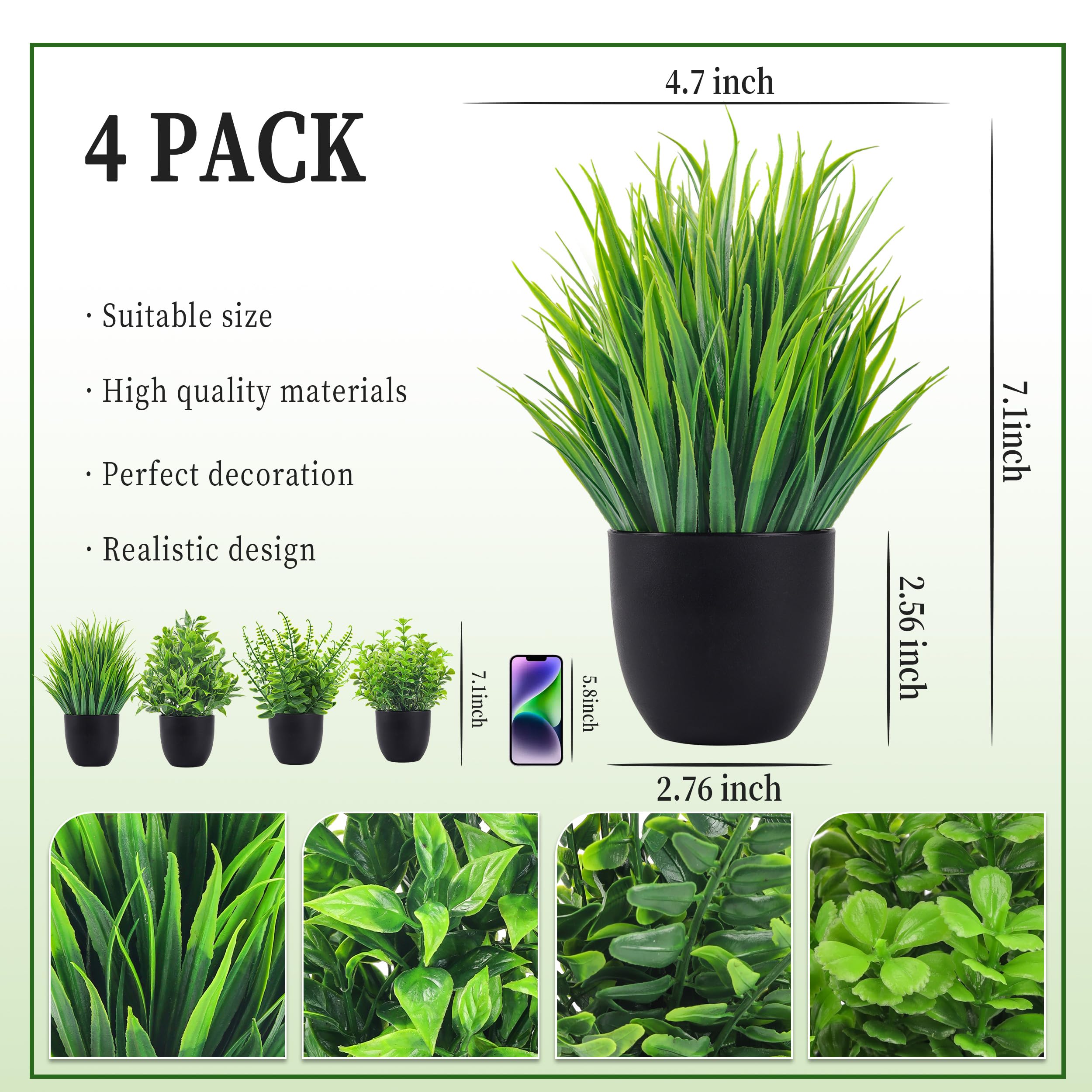 4 Packs Fake Plants Artificial - Home Office Word recensie en prijs