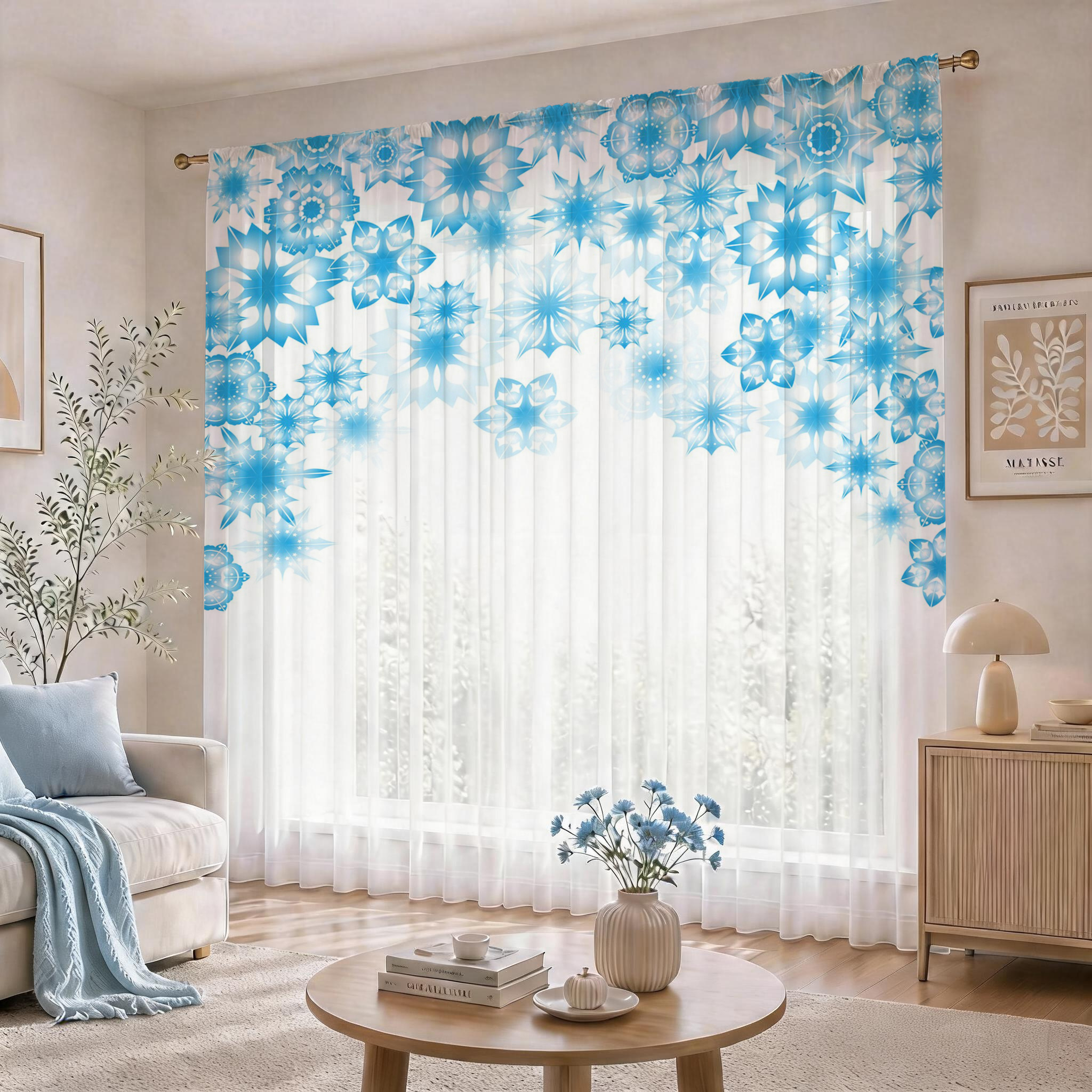 Blue Star Modern Gradient Shee - Home Office With Plants recensie en prijs