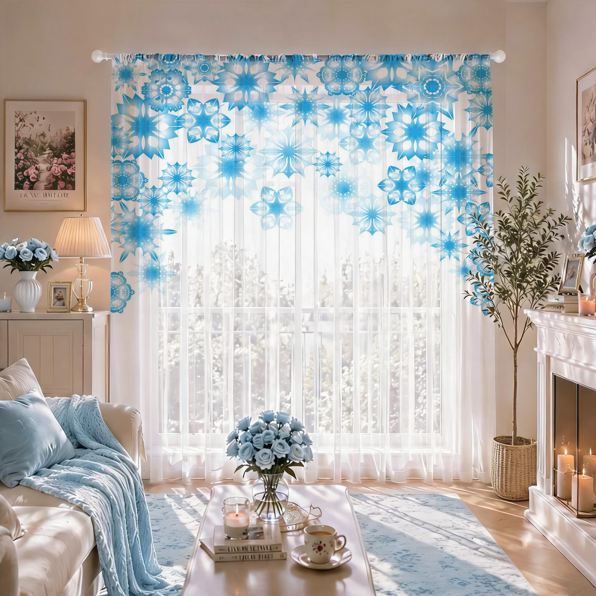 Blue Star Modern Gradient Shee - Home Office With Plants recensie en prijs