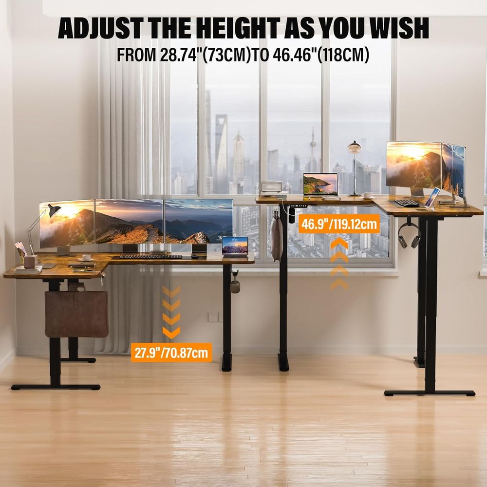 Ergonomic L-Shaped Electric St - Home Office L Shaped Desk recensie en prijs