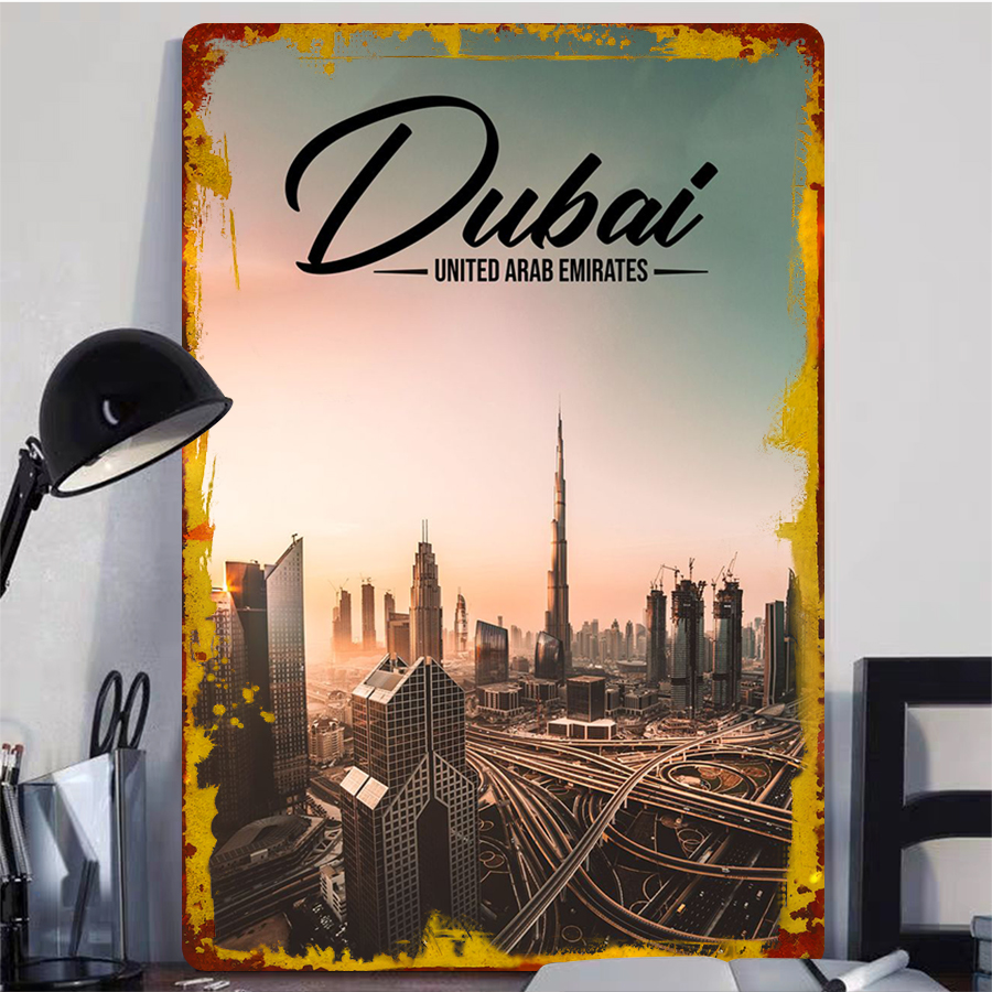 Dubai Cityscape Metal Wall Art - Home Office Dubai recensie en prijs