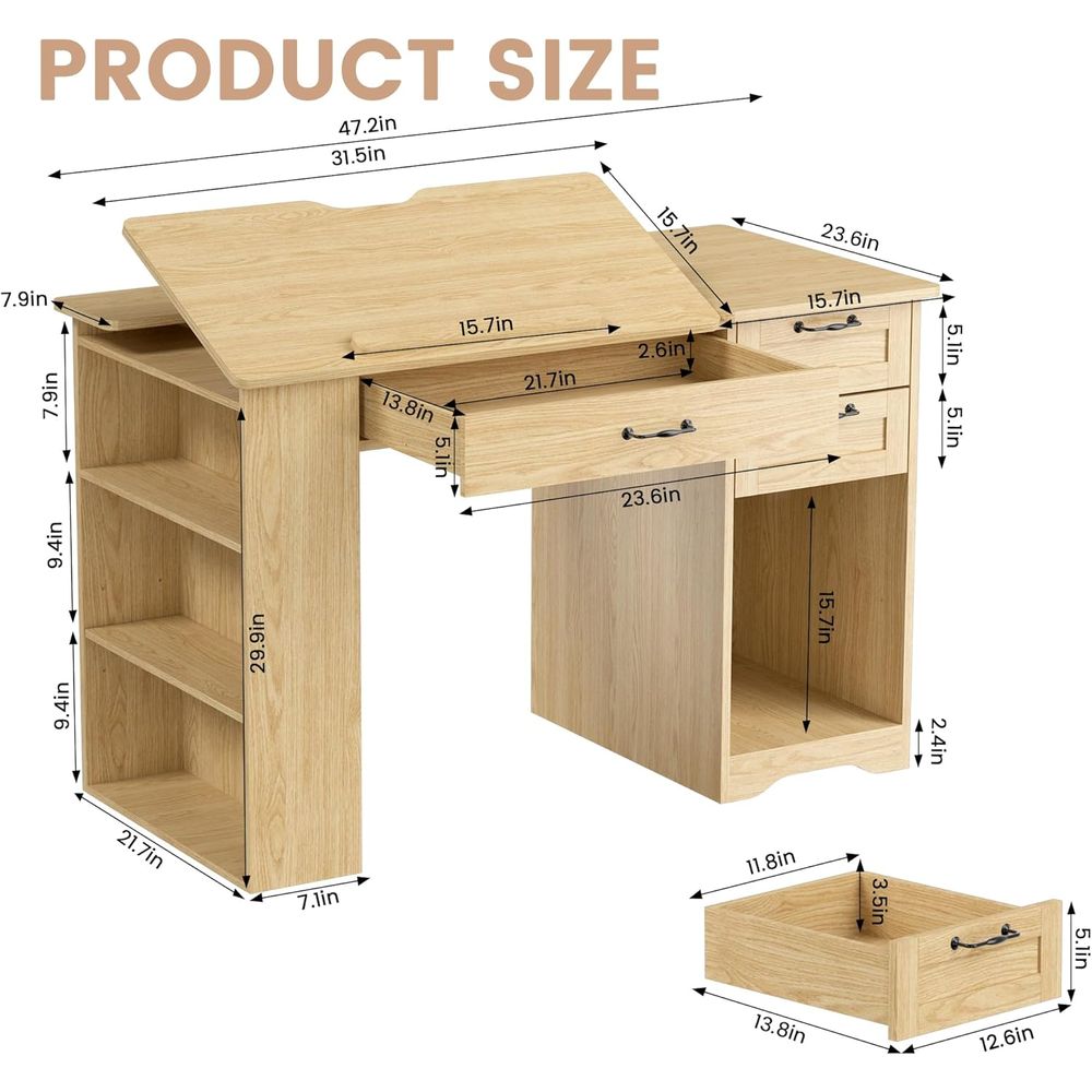 Adjustable Desk with Storage,  - Home Office Or recensie en prijs