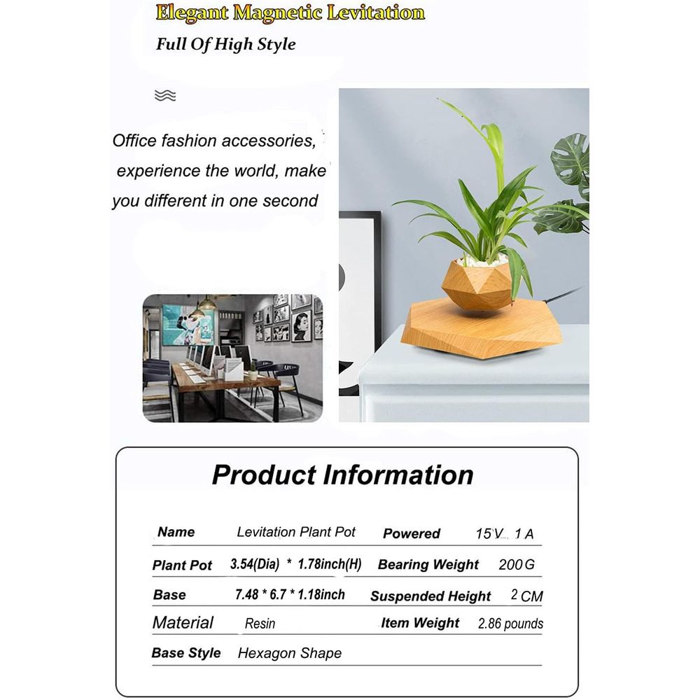 Plant Pot Hexagon Floating Air - Home Office With Plants recensie en prijs