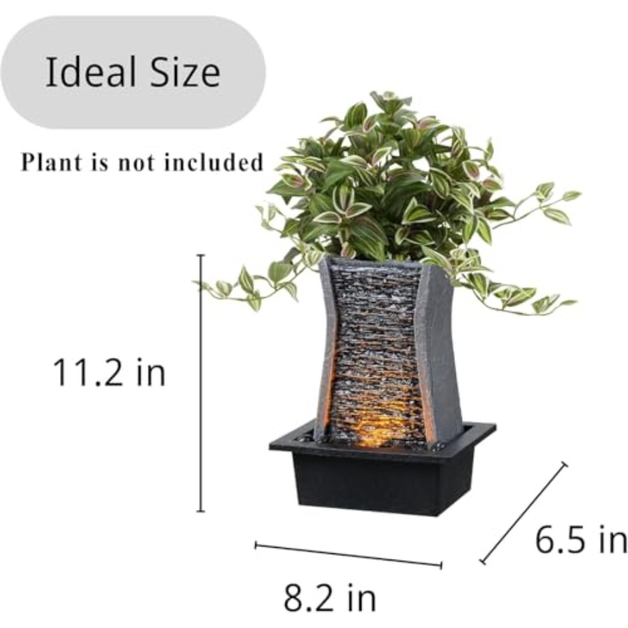 Tabletop Water Fountain with L - Home Office With Plants recensie en prijs