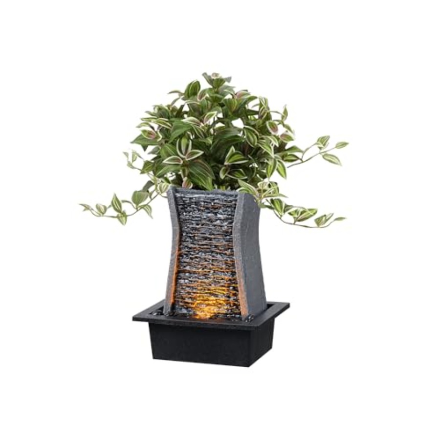 Tabletop Water Fountain with L - Home Office With Plants recensie en prijs