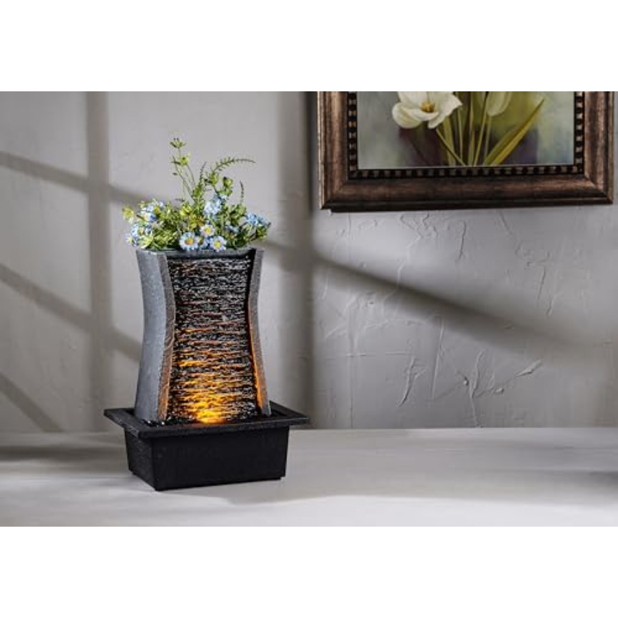 Tabletop Water Fountain with L - Home Office With Plants recensie en prijs