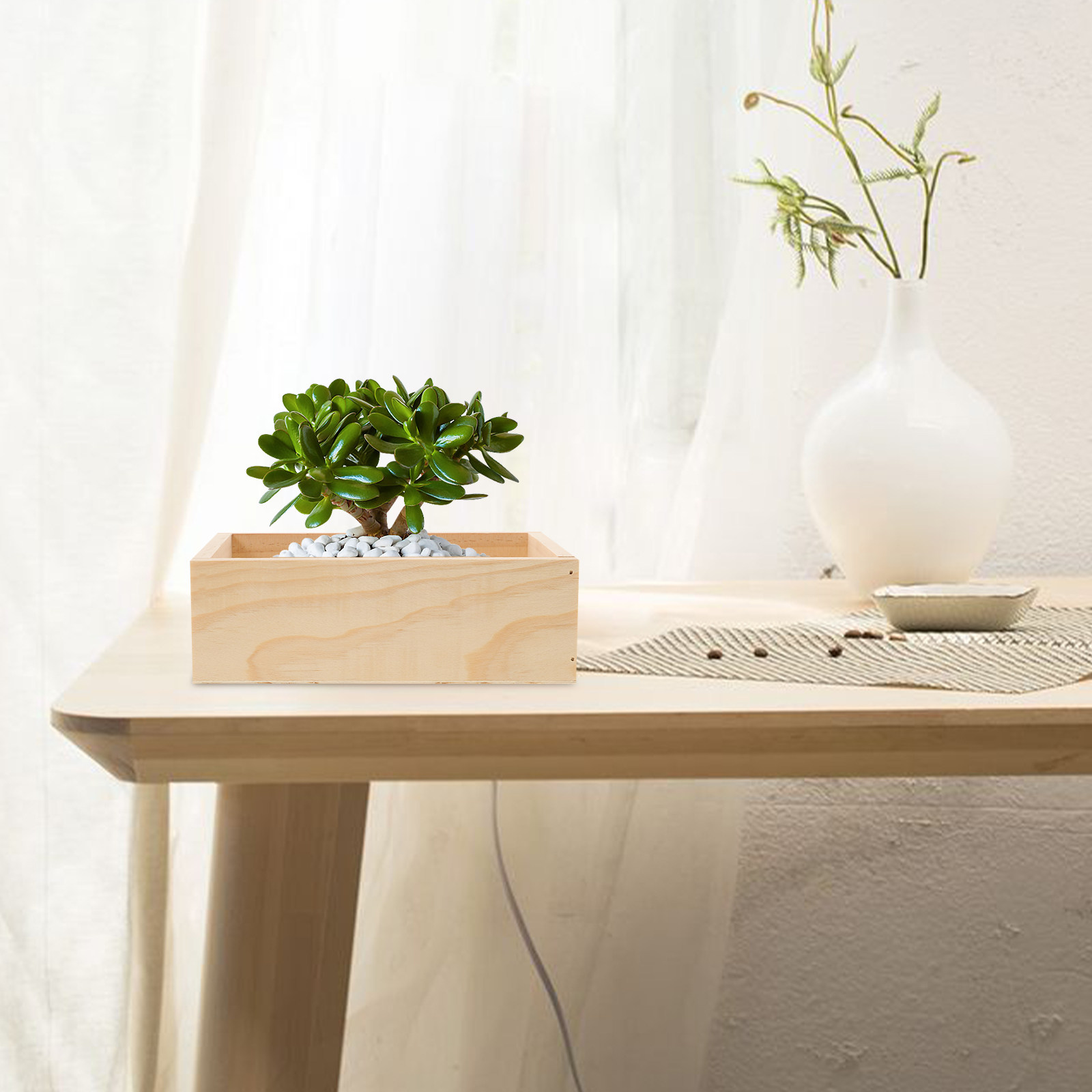 Premium Wooden Rectangular Flo - Home Office With Plants recensie en prijs
