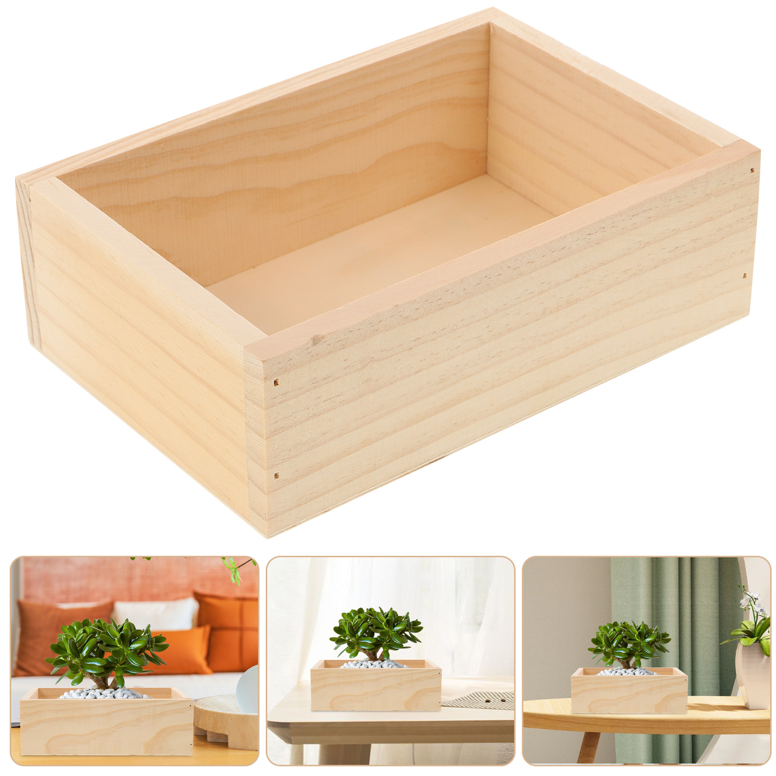 Premium Wooden Rectangular Flo - Home Office With Plants recensie en prijs