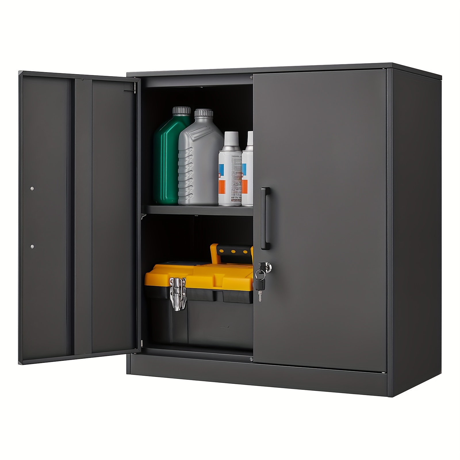 Black Metal Wall Storage Cabin - Home Office Or recensie en prijs