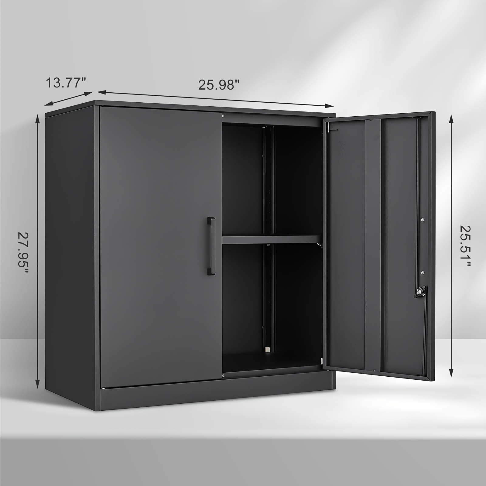 Black Metal Wall Storage Cabin - Home Office Or recensie en prijs