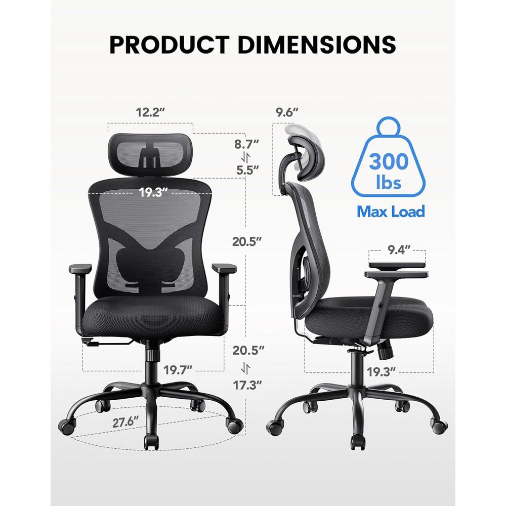 Ergonomic Office Chair with Pa - Home Office Or recensie en prijs