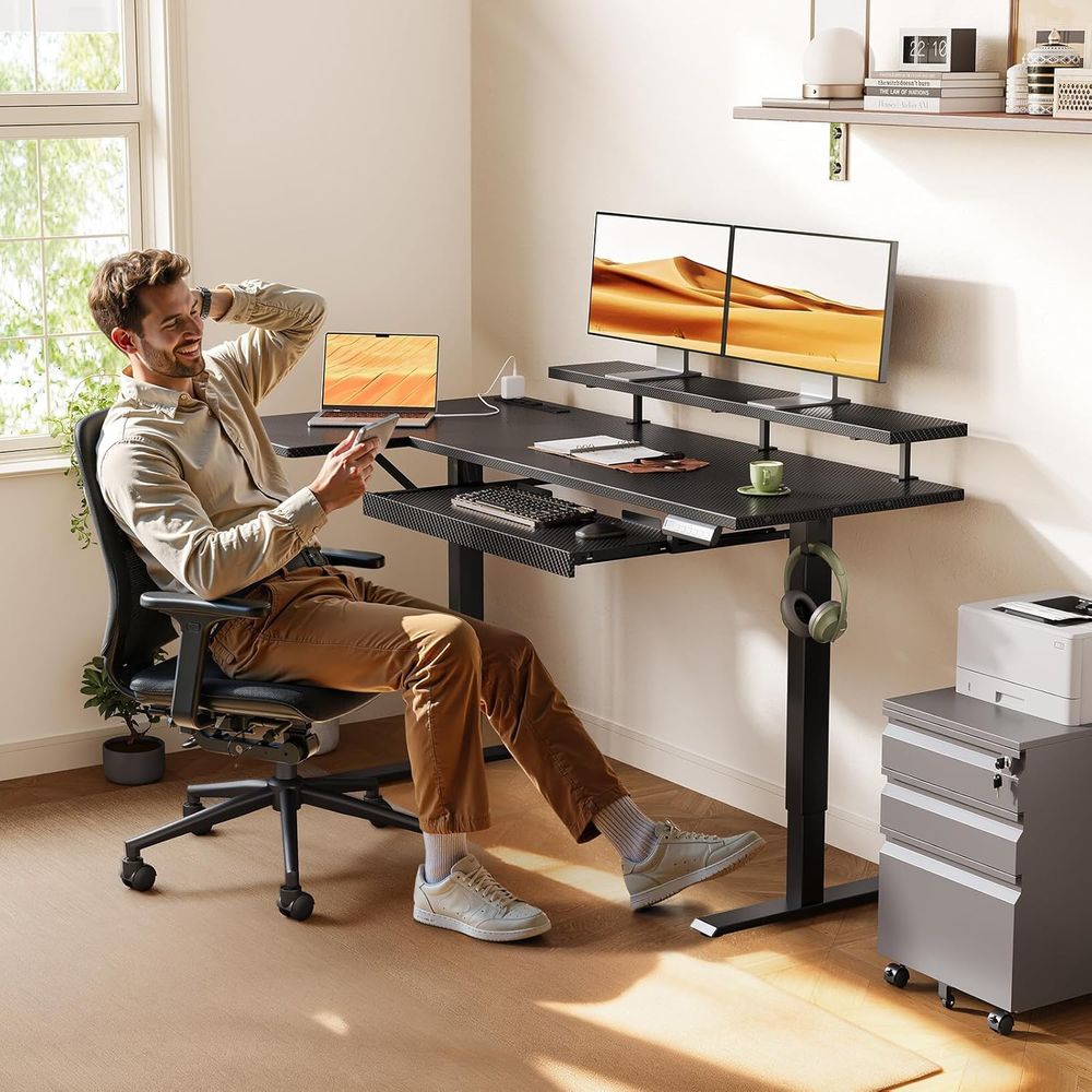 55 L-Shaped Electric Desk with - Home Office L Shaped Desk recensie en prijs