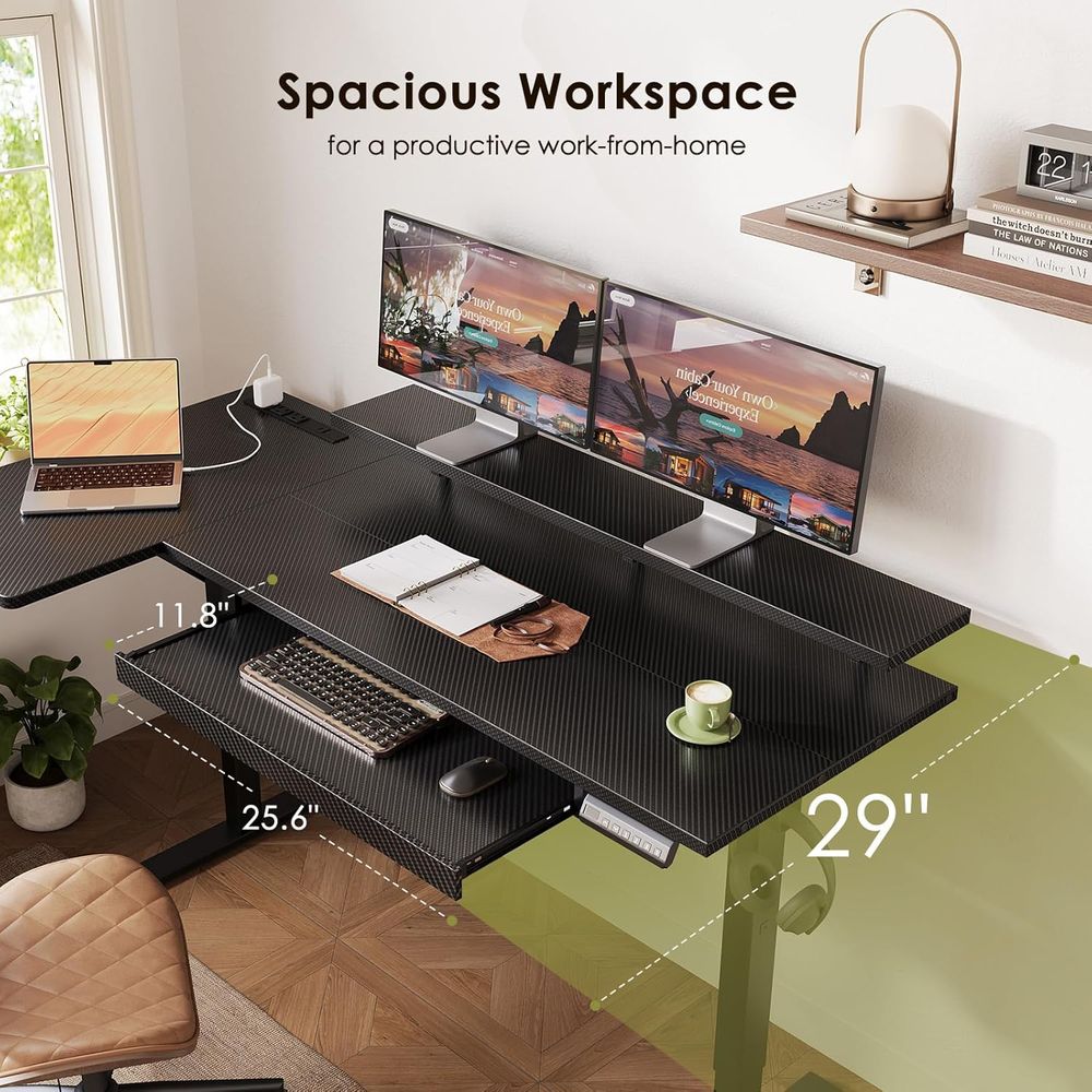 55 L-Shaped Electric Desk with - Home Office L Shaped Desk recensie en prijs