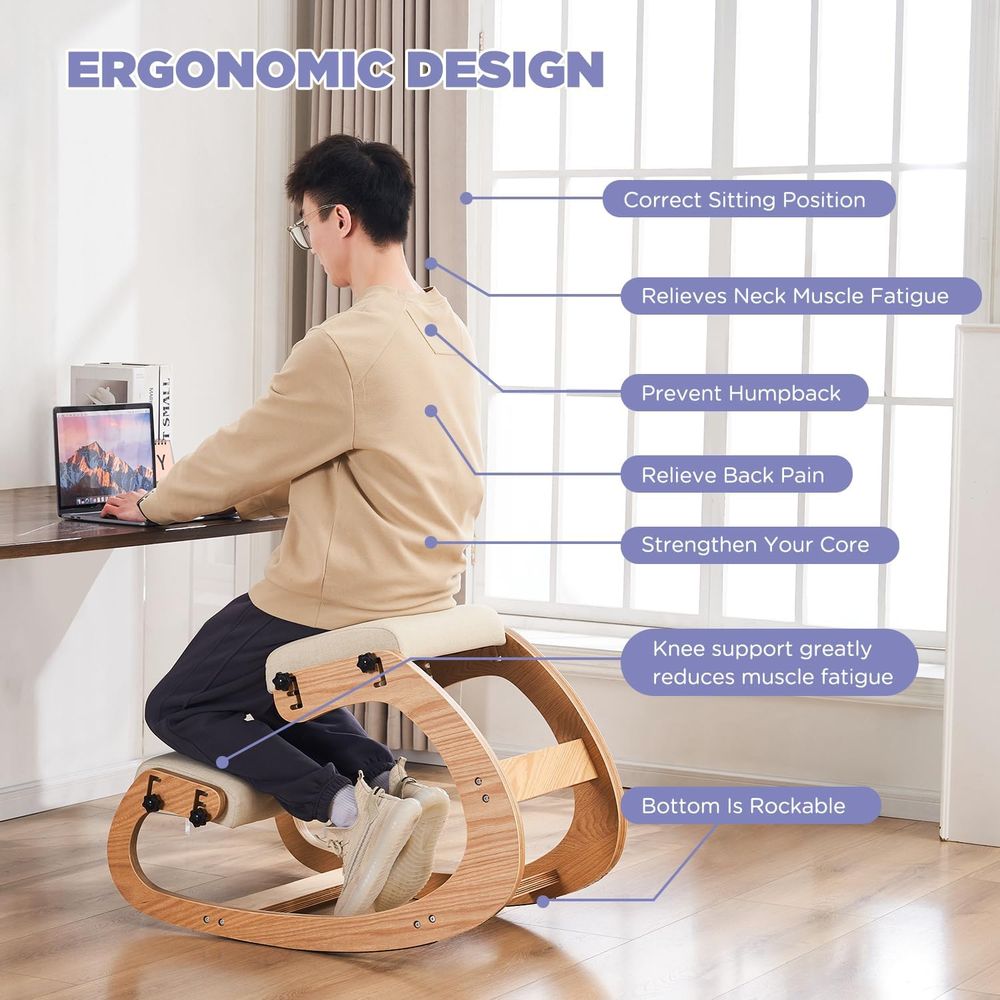 Ergonomic Adjustable Wooden Kn - Home Office Ergonomics recensie en prijs