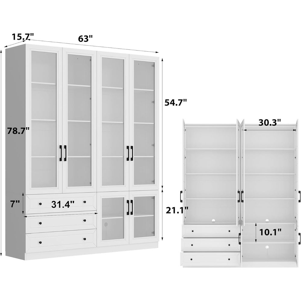 63 Wide Glass Door Display Cab - Home Office Or recensie en prijs
