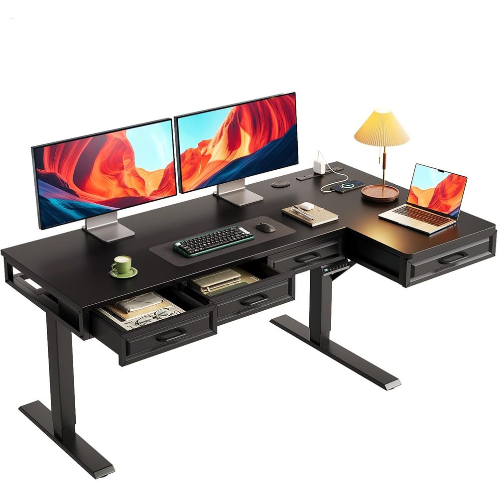 55 L-Shaped Electric Desk, Woo - Home Office L Shaped Desk recensie en prijs