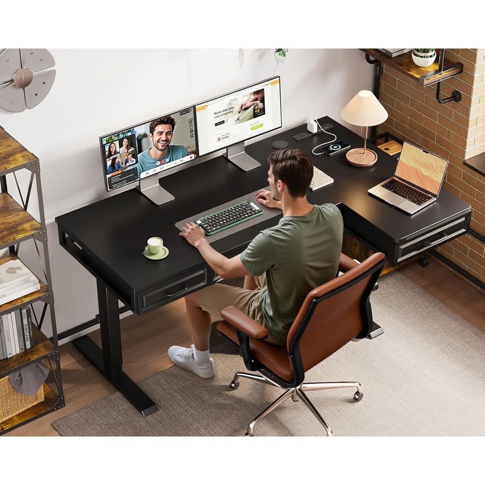 55 L-Shaped Electric Desk, Woo - Home Office L Shaped Desk recensie en prijs