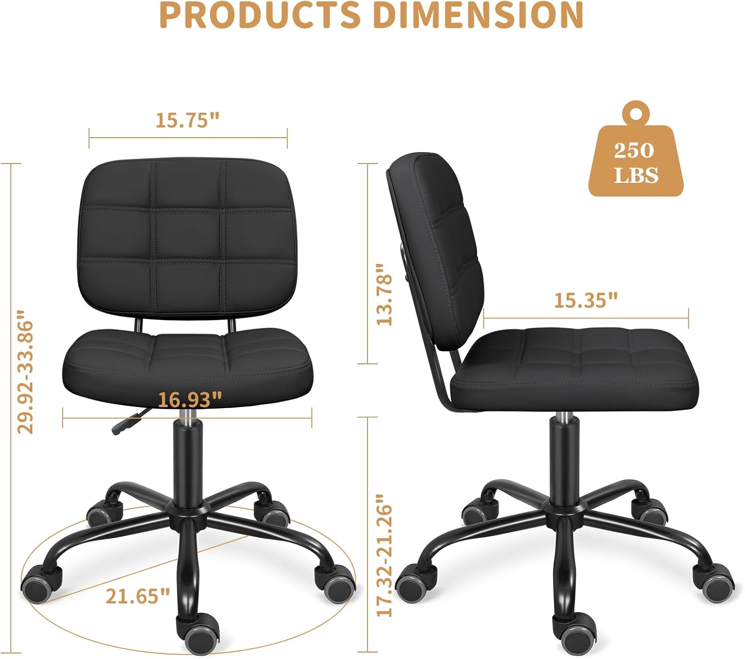 Armless Home Office Desk Chair - Home Office Ergonomics recensie en prijs