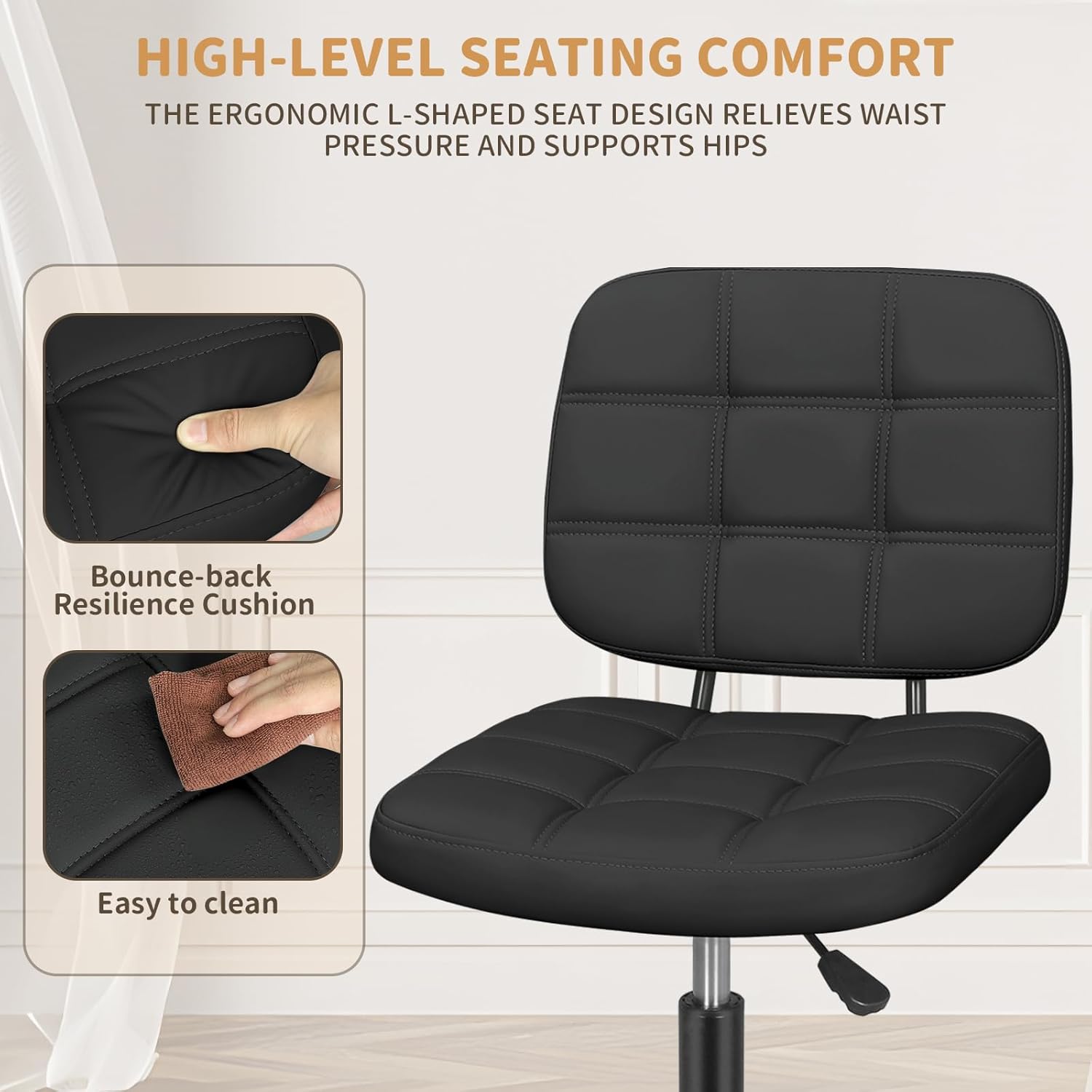 Armless Home Office Desk Chair - Home Office Ergonomics recensie en prijs
