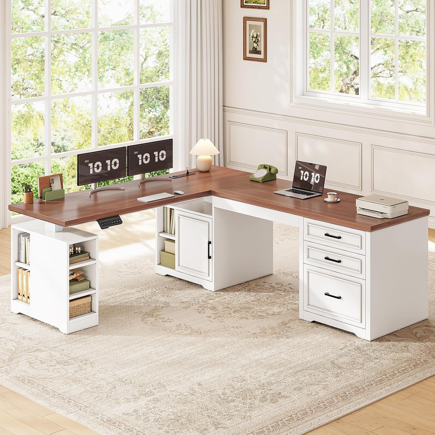 L-Shaped Electric Height Adjus - Home Office L Shaped Desk recensie en prijs