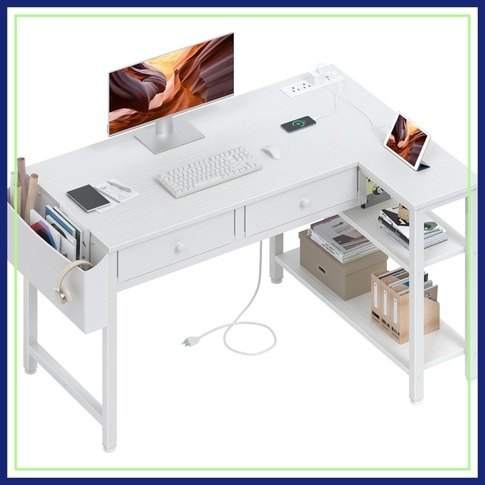 40 Inch L Shaped Desk with Dra - Home Office L Shaped Desk recensie en prijs