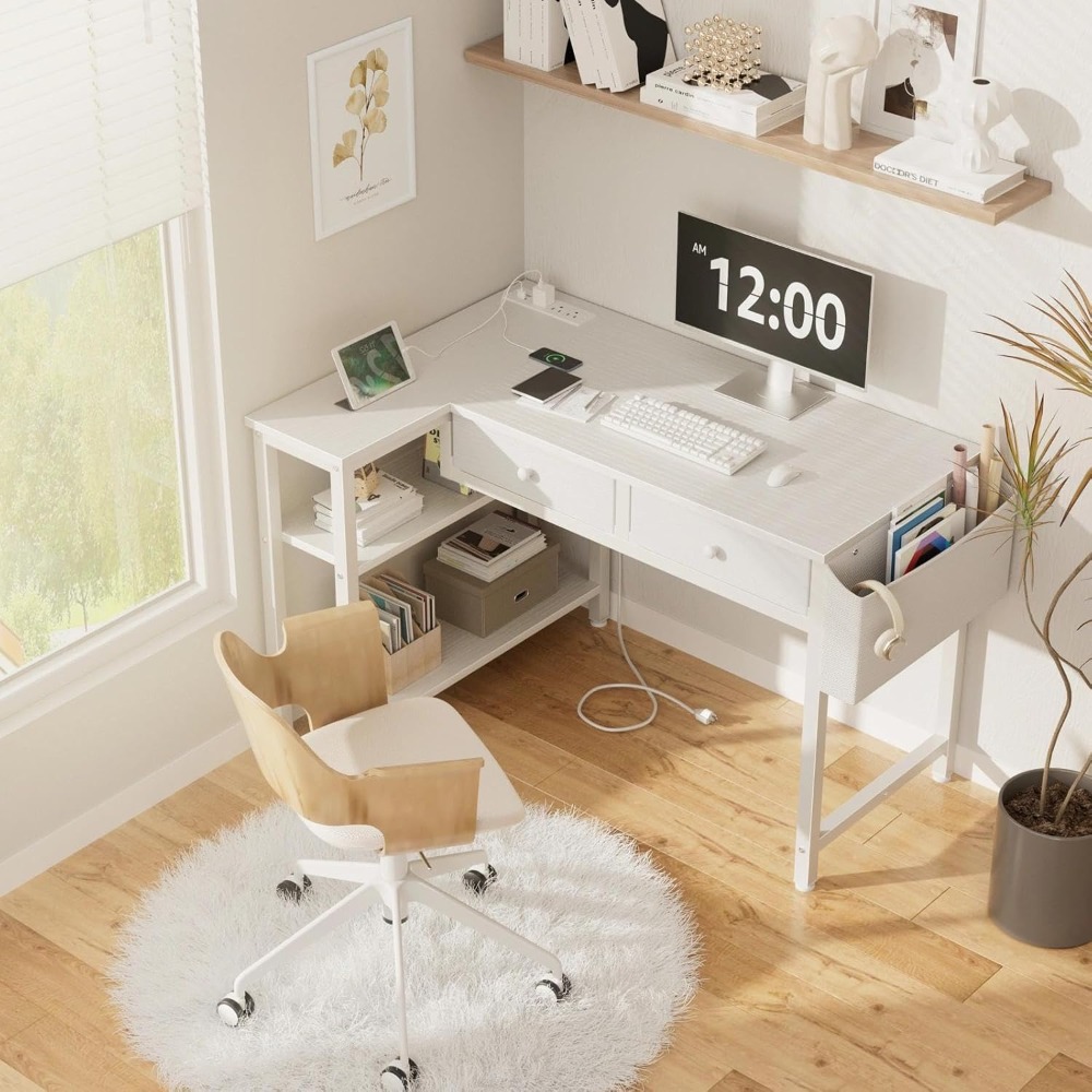 40 Inch L Shaped Desk with Dra - Home Office L Shaped Desk recensie en prijs