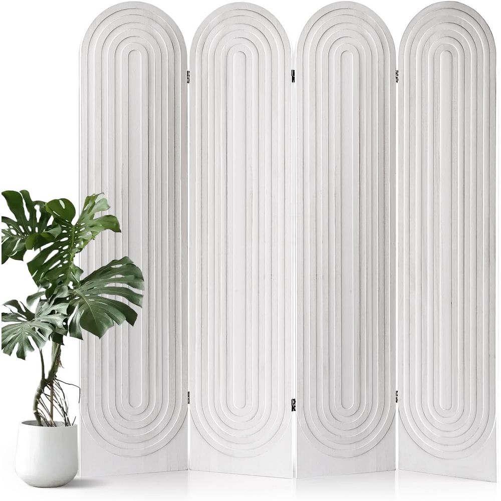 4-Panel Arched Wooden Room Div - Home Office Or recensie en prijs