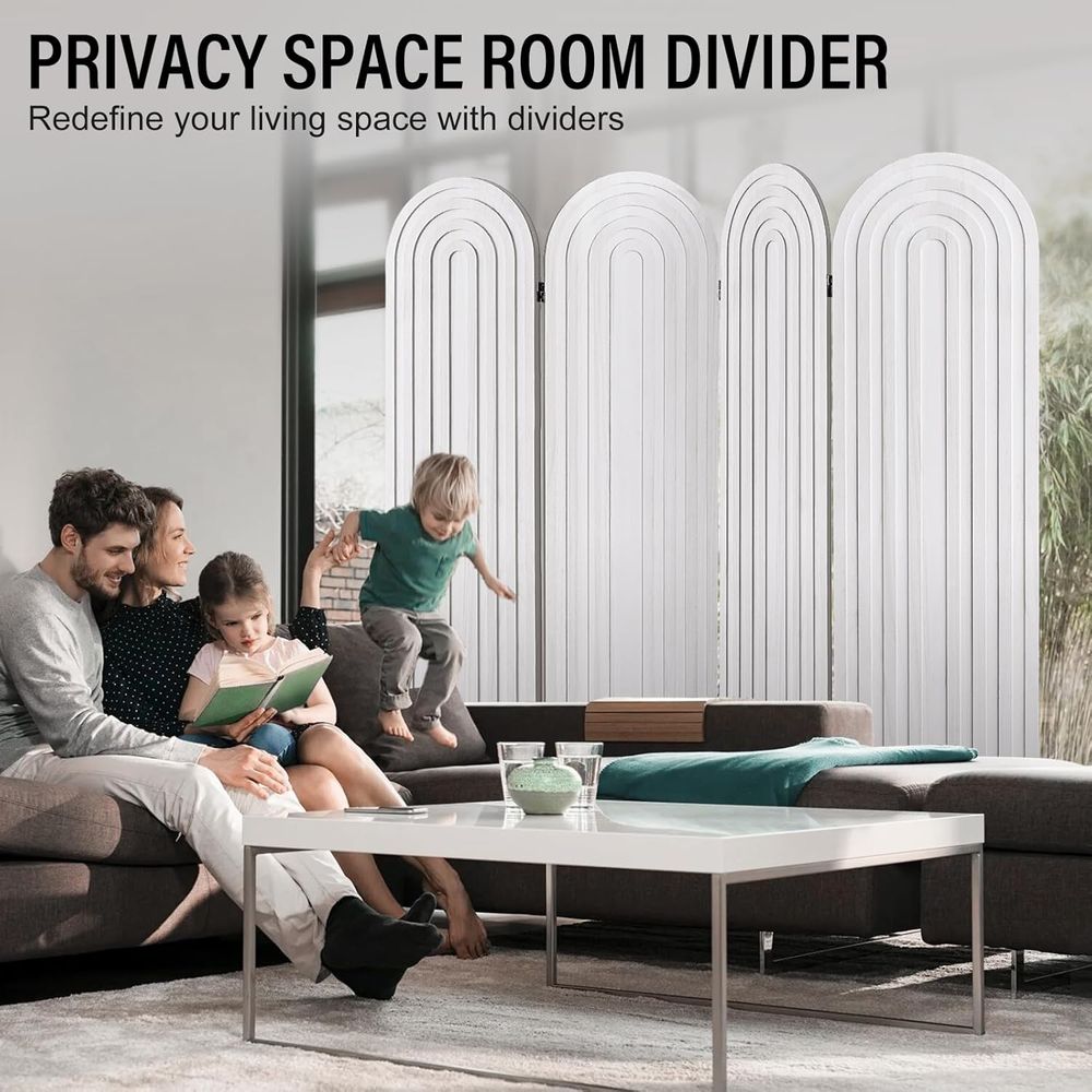 4-Panel Arched Wooden Room Div - Home Office Or recensie en prijs