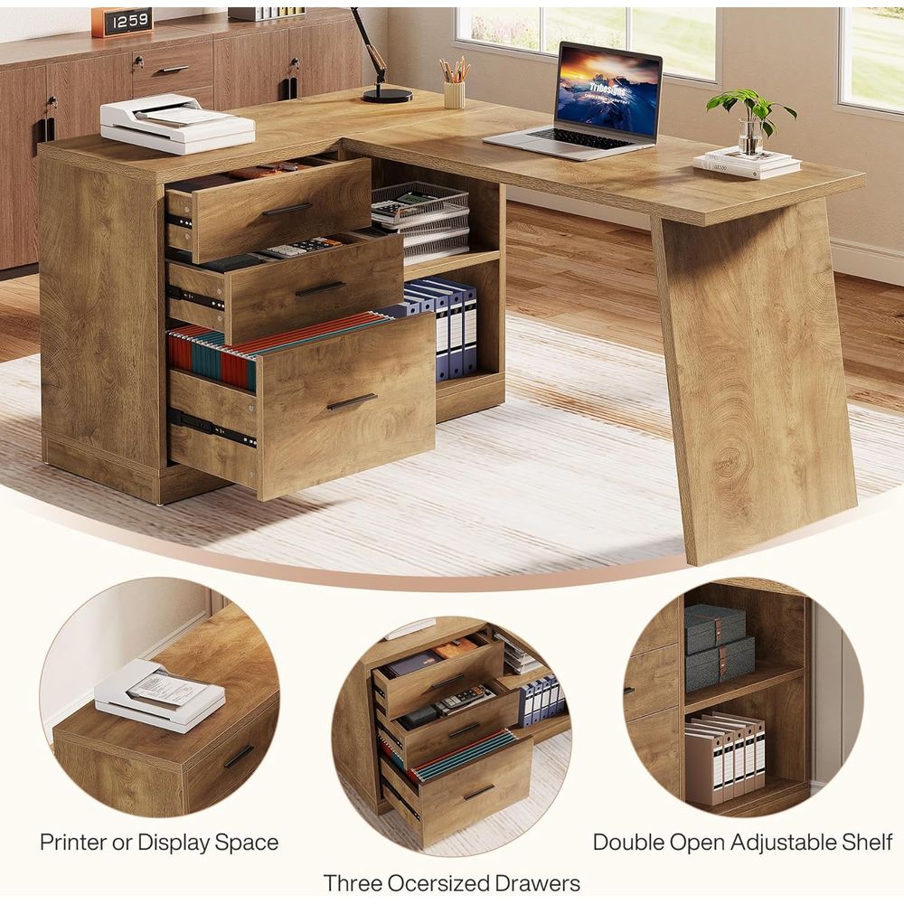 55 L-Shaped Computer Desk with - Home Office L Shaped Desk recensie en prijs
