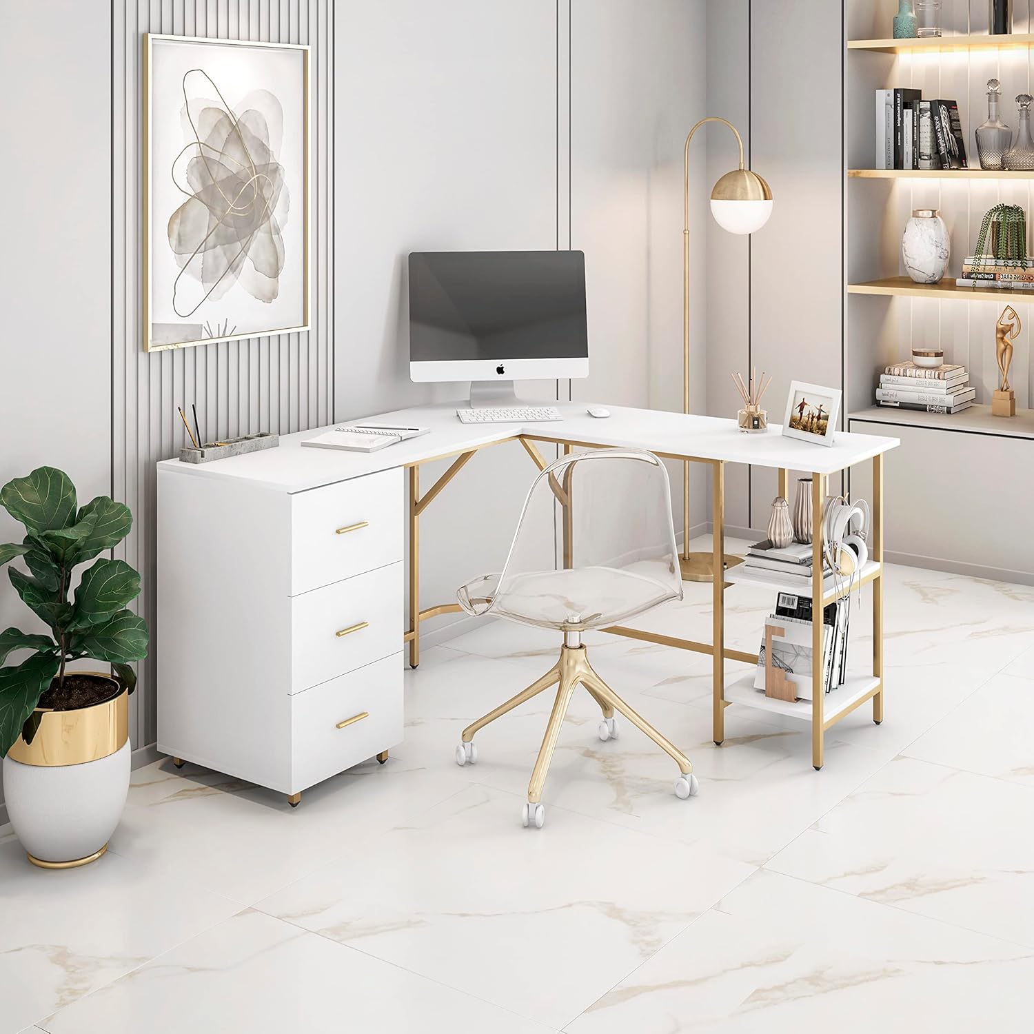 L Shaped Desk - Two-Toned Comp - Home Office L Shaped Desk recensie en prijs