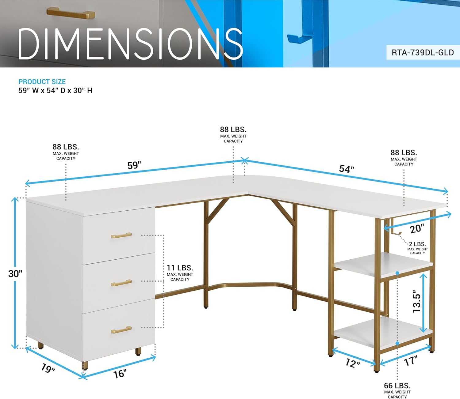L Shaped Desk - Two-Toned Comp - Home Office L Shaped Desk recensie en prijs