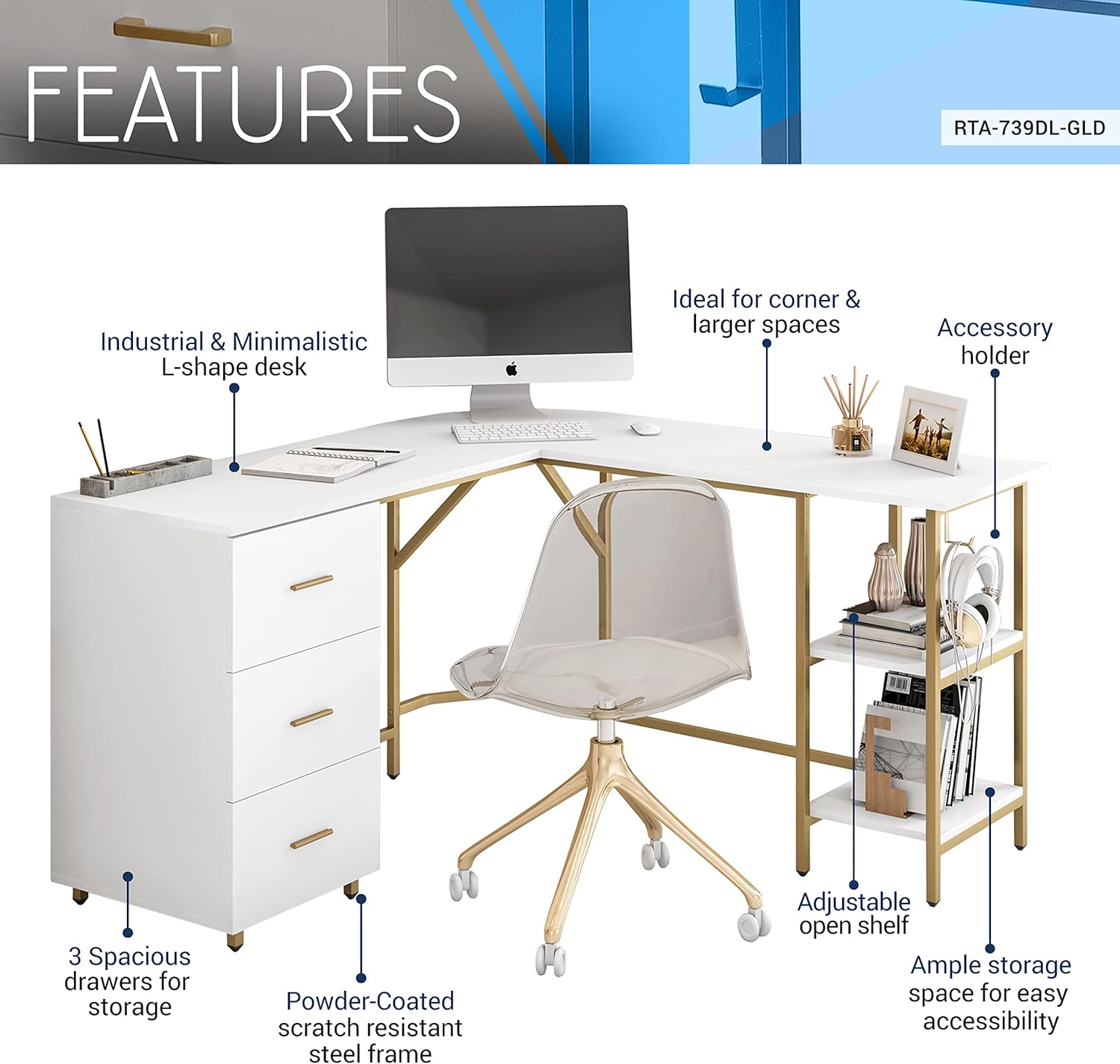 L Shaped Desk - Two-Toned Comp - Home Office L Shaped Desk recensie en prijs