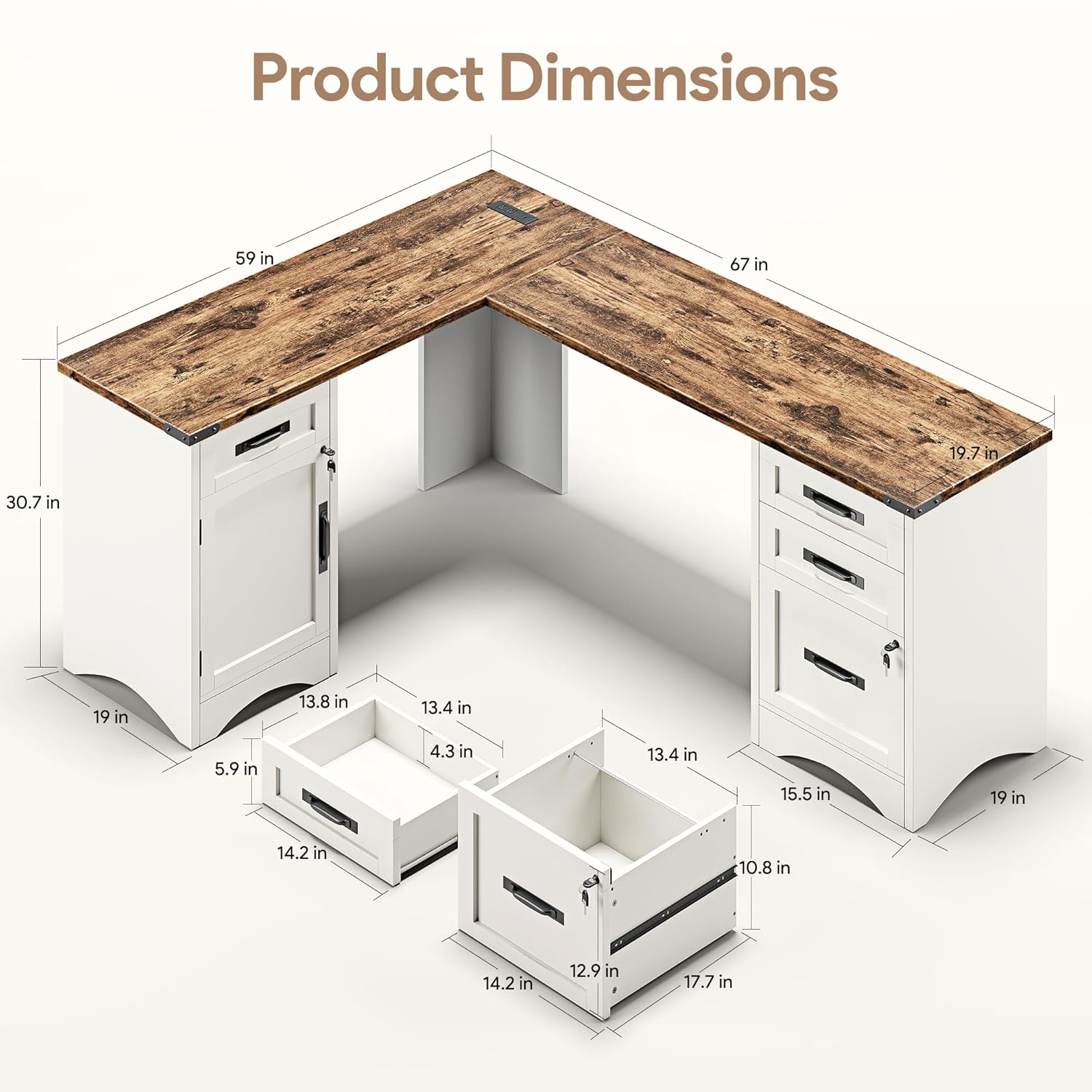 L-Shaped Executive Desk with D - Home Office L Shaped Desk recensie en prijs