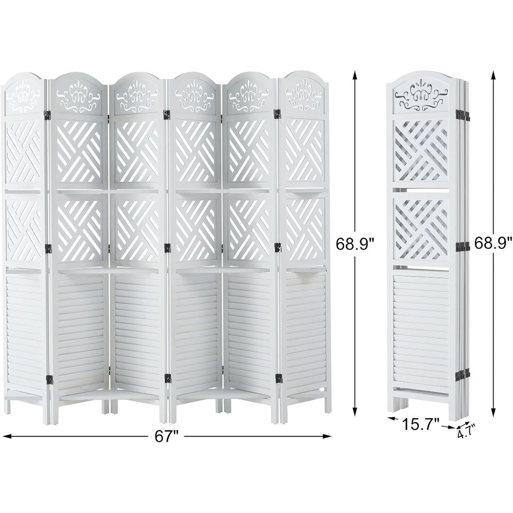 68.9 Wooden Carved Louvered 6- - Home Office Or recensie en prijs