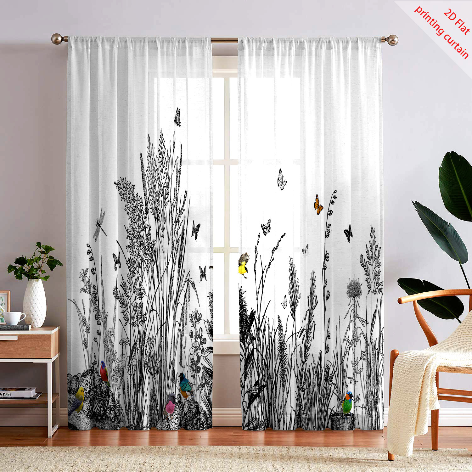 Plant printed transparent scre - Home Office With Plants recensie en prijs