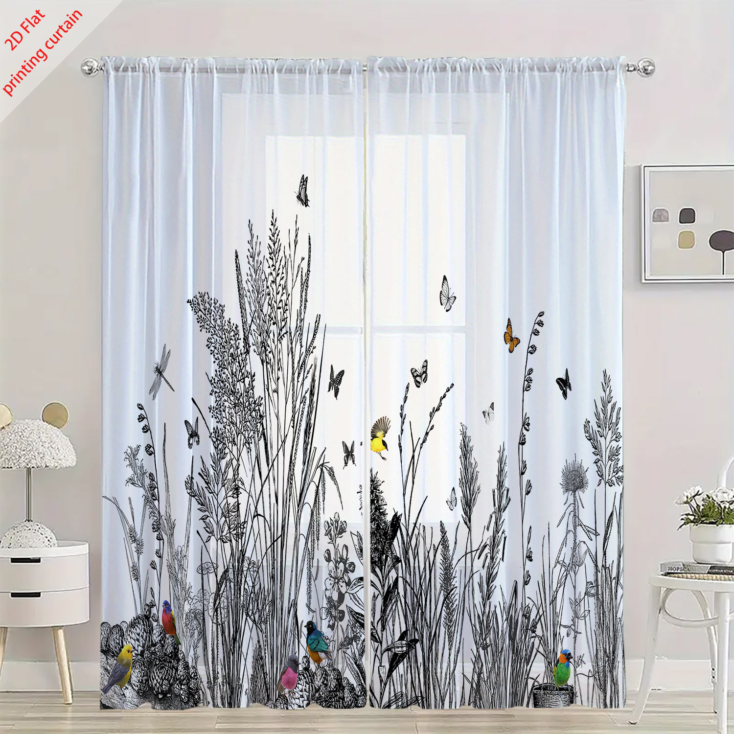 Plant printed transparent scre - Home Office With Plants recensie en prijs