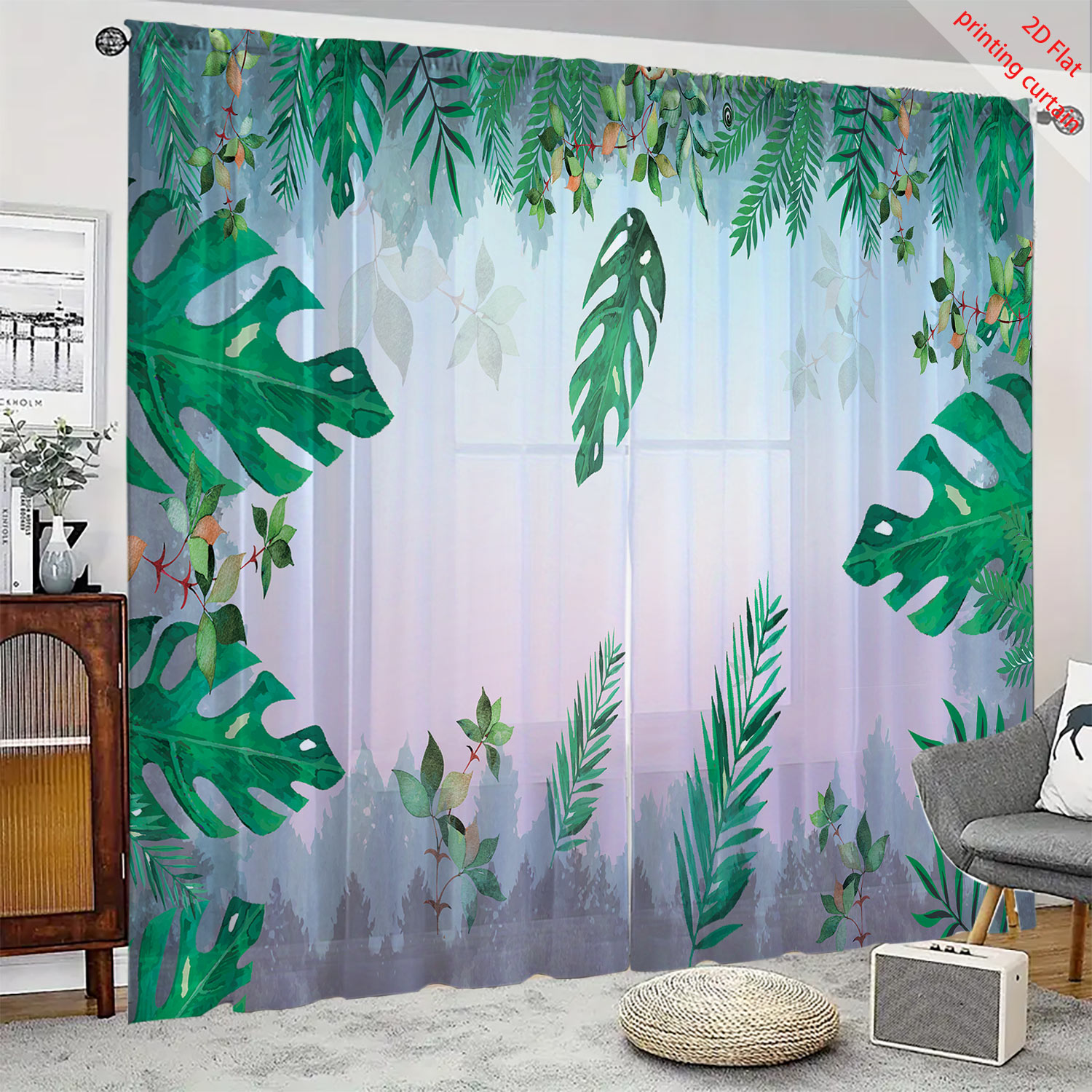 Plant printed transparent scre - Home Office With Plants recensie en prijs