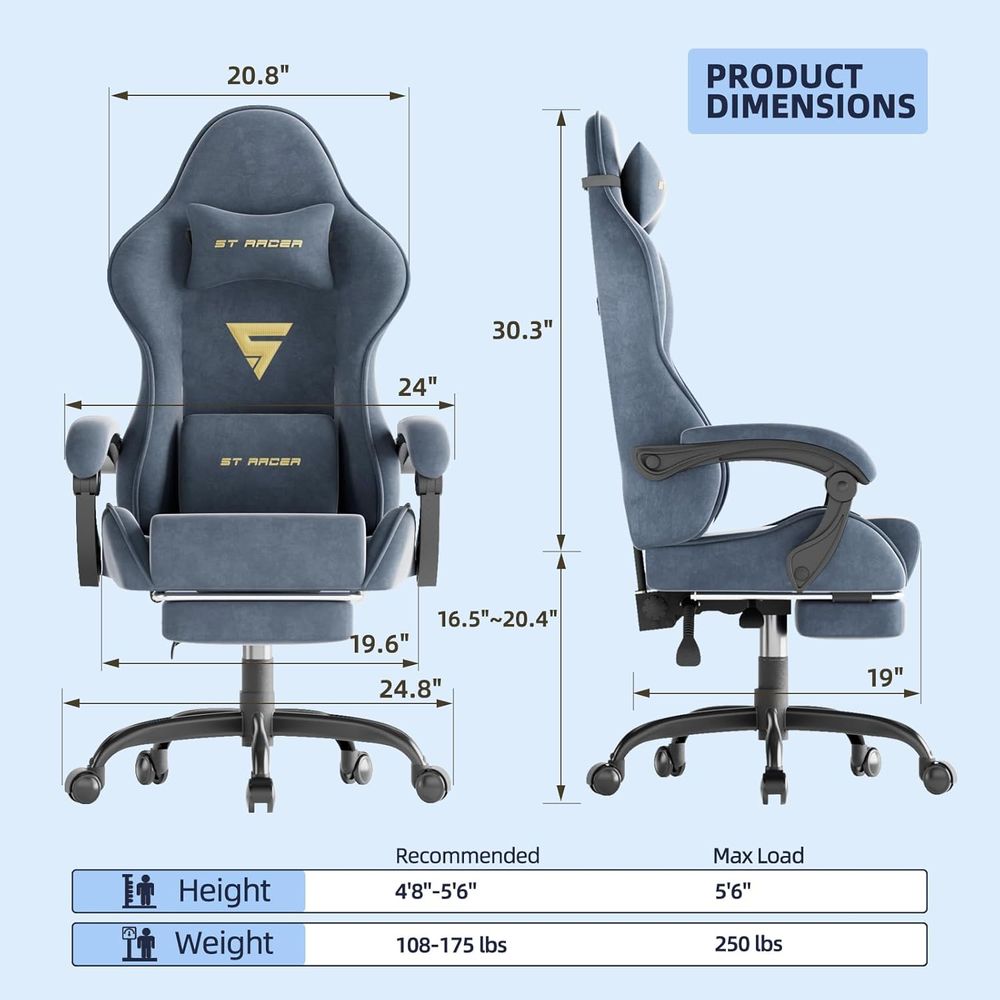 Ergonomic Gaming Chair with Fo - Home Office Or recensie en prijs