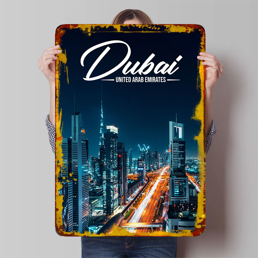 Dubai Skyline Night View Metal - Home Office Dubai recensie en prijs