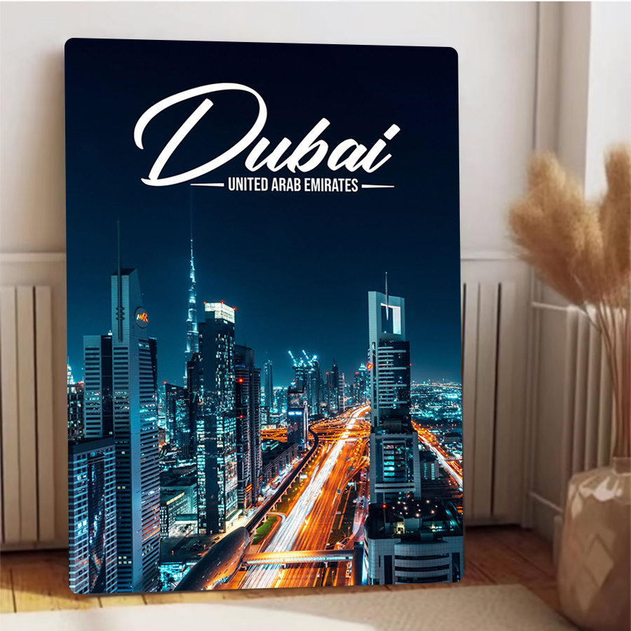 Dubai Skyline Night View Metal - Home Office Dubai recensie en prijs
